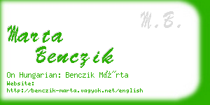 marta benczik business card